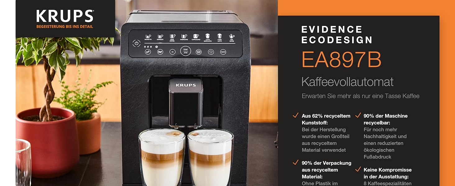 Krups EA897B Evidence EcoDesign Kaffeevollautomaten